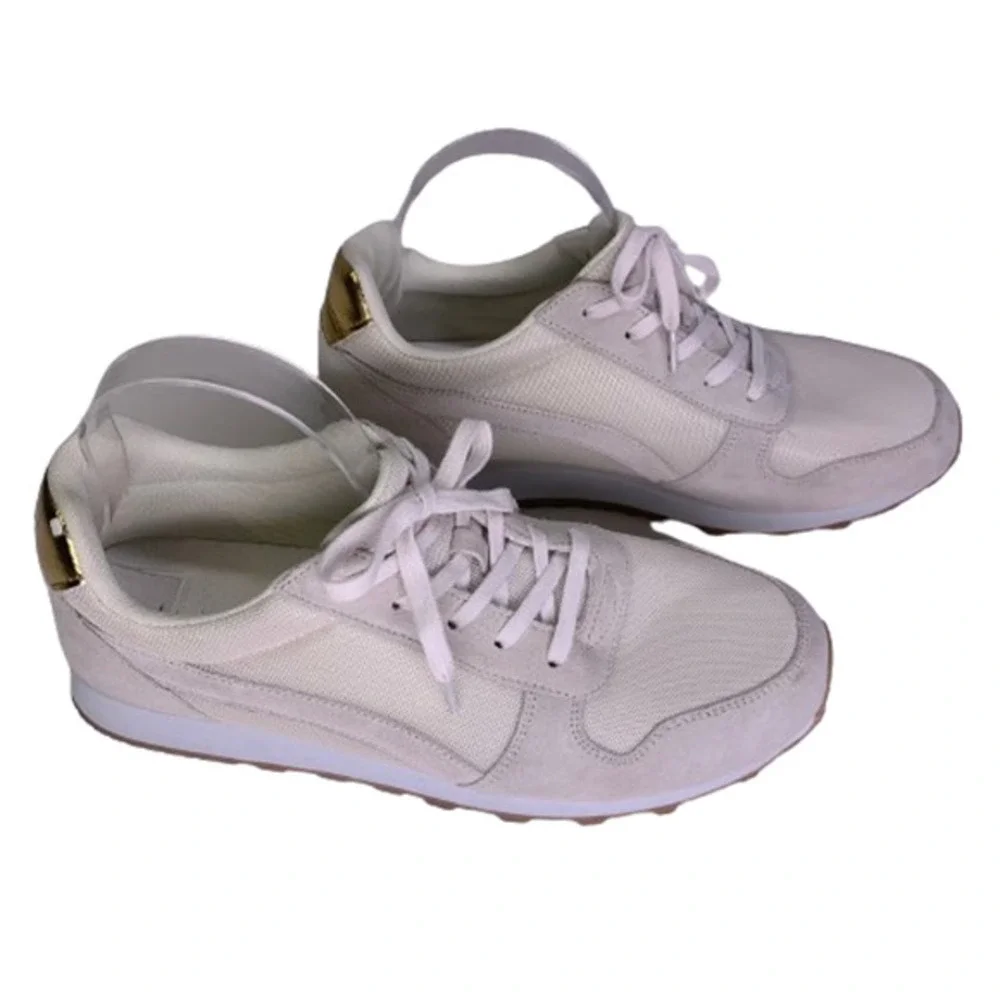 J. CREW White Suede Metallic City Sneakers‎